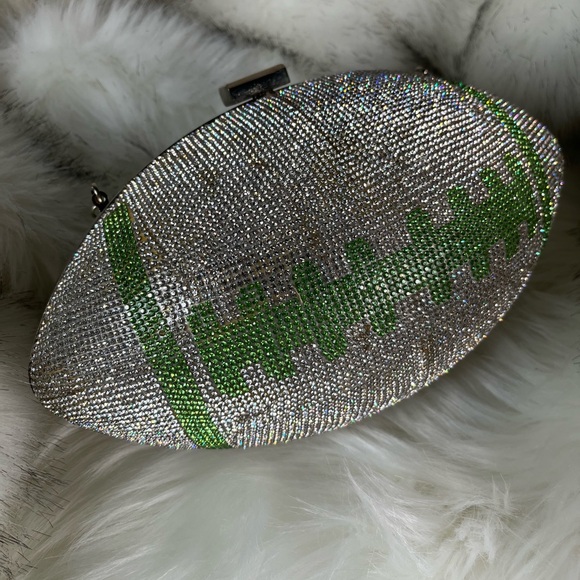 AKIRA Silver and Green Football Clutch - Picture 3 of 13